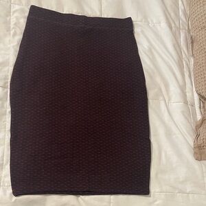 La Hearts Maroon Pencil Skirt